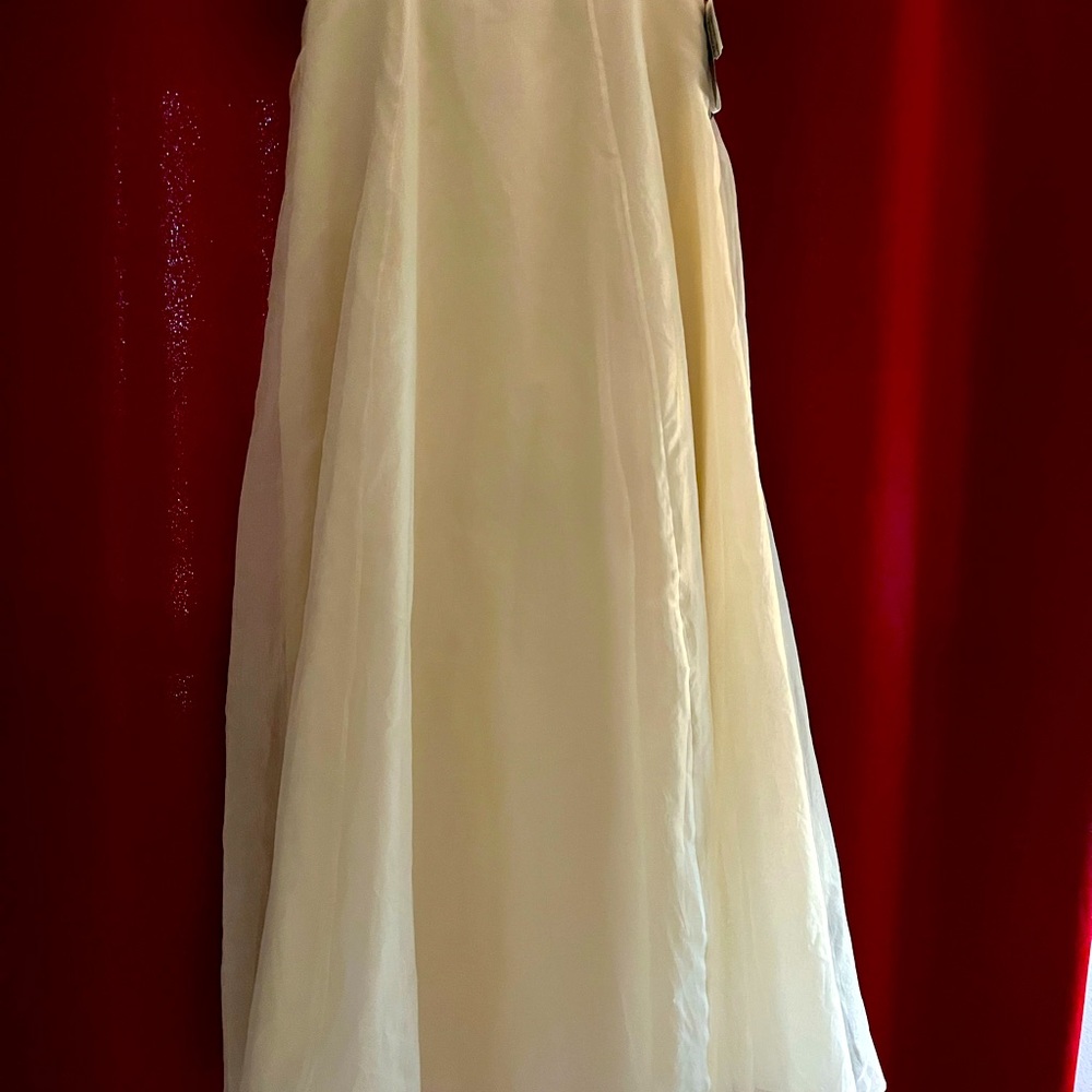 NWT Beautiful layered 100% silk evening ivory skirt.